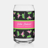 Pickleball Cocktail Dinks & Drinks Personalized Blikvorm Glas (Voorkant)