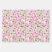  Pickleball Cocktail Preppy Pink Green Celebration Inpakpapier Vel (Voorkant)