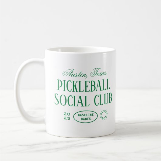 Pickleball Coffee Mok in groen en wit (Links)