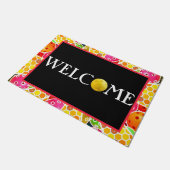 Pickleball-Colorful Balls en Honeycombi, Welkom Deurmat (Schuin)