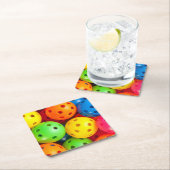 Pickleball Colorful Kartonnen Onderzetters (Insitu)