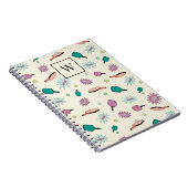 Pickleball! Colorful Monogram Initiaal Patroon Notitieboek (Rechterzijde)