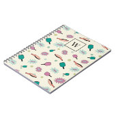 Pickleball! Colorful Monogram Initiaal Patroon Notitieboek (Linkerzijde)