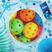 Pickleball Colorful Papieren Bordje (Feest)
