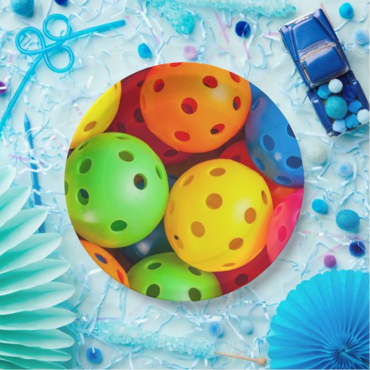 Pickleball Colorful Papieren Bordje (Feest)