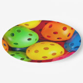 Pickleball Colorful Papieren Bordje (Gekanteld)