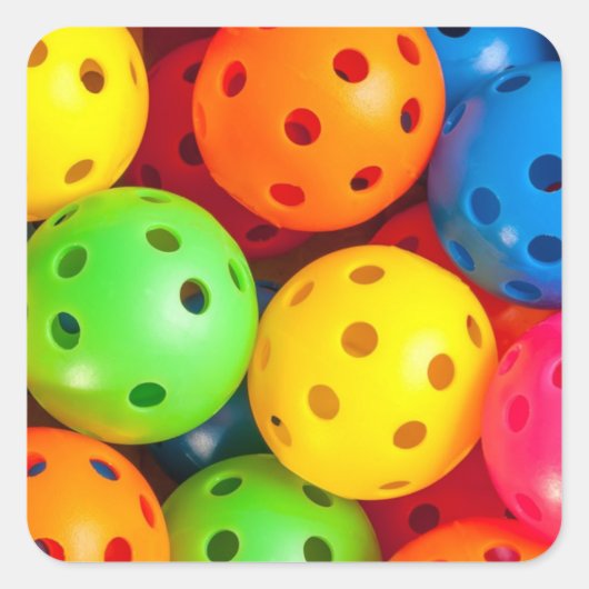 Pickleball Colorful Vierkante Sticker (Voorkant)