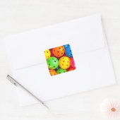 Pickleball Colorful Vierkante Sticker (Envelop)