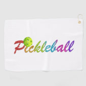 Pickleball Colorful White Sweat Towel Golfhanddoek (Horizontaal)