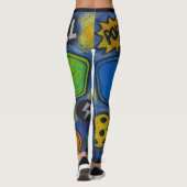 Pickleball Comic Burst Starry Style Leggings (Achterkant)