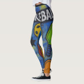 Pickleball Comic Burst Starry Style Leggings (Links)