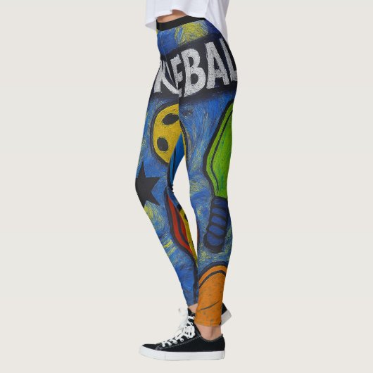 Pickleball Comic Burst Starry Style Leggings (Links)