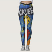 Pickleball Comic Burst Starry Style Leggings (Voorkant)
