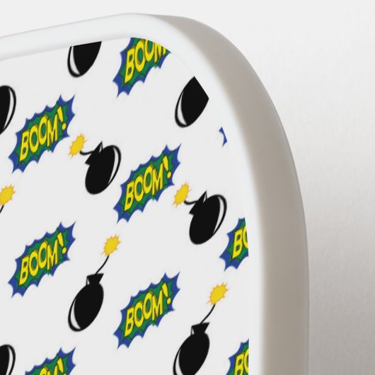 Pickleball Comics superheld Initialen Sportspel Pickleball Paddle (Links Detail)