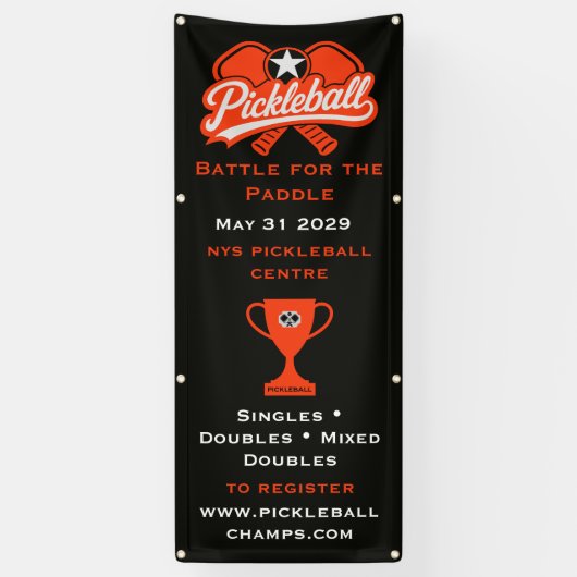 Pickleball Competitie Toernooi Spandoek (Verticaal)