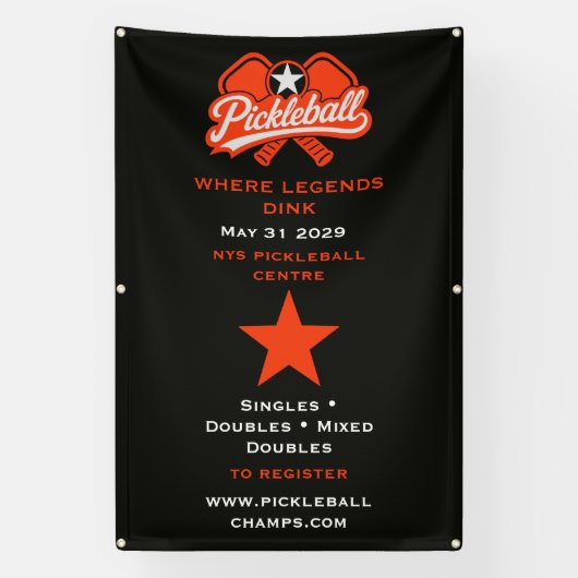 Pickleball Competitie Toernooi Spandoek (Verticaal)