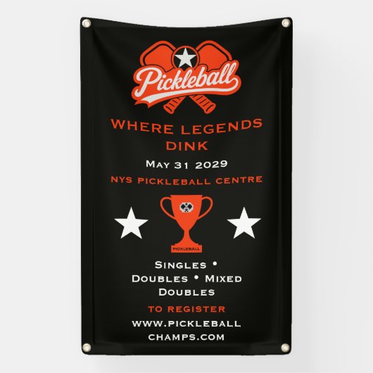 Pickleball Competitie Toernooi Spandoek (Verticaal)
