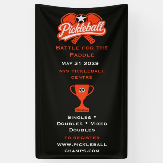 Pickleball Competitie Toernooi Spandoek (Verticaal)