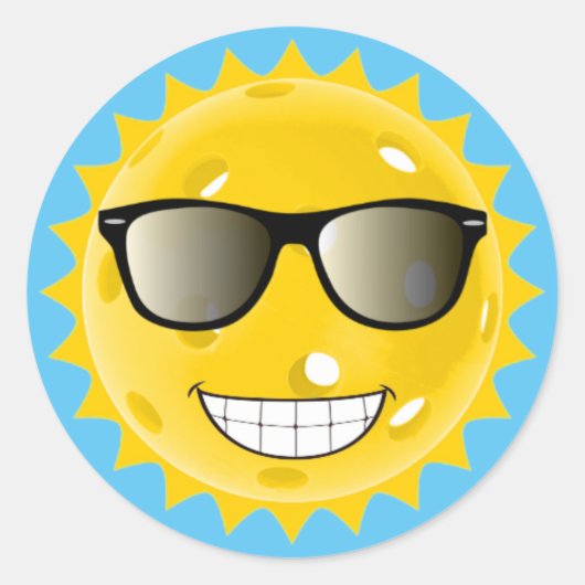 Pickleball Cool Classic Round Sticker (Voorkant)
