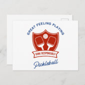 Pickleball cool ontwerp om te draag briefkaart (Voorkant / Achterkant)