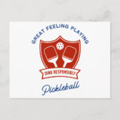 Pickleball cool ontwerp om te draag briefkaart (Voorkant)