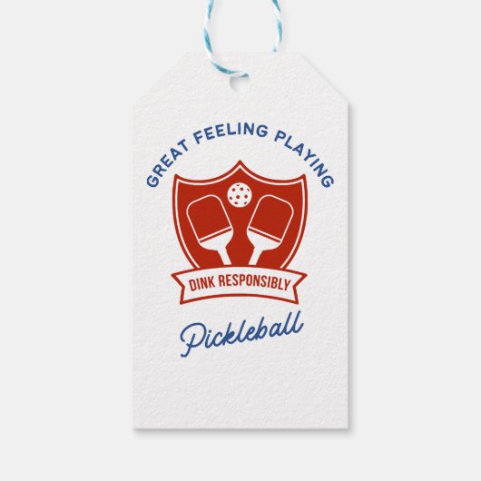 Pickleball cool ontwerp om te draag cadeaulabel (Achterkant)