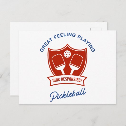 Pickleball cool ontwerp om te draag feestdagenkaart (Voorkant / Achterkant)