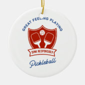 Pickleball cool ontwerp om te draag keramisch ornament (Voorkant)