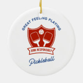 Pickleball cool ontwerp om te draag keramisch ornament (Achterkant)