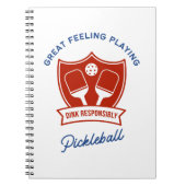 Pickleball cool ontwerp om te draag notitieboek (Voorkant)