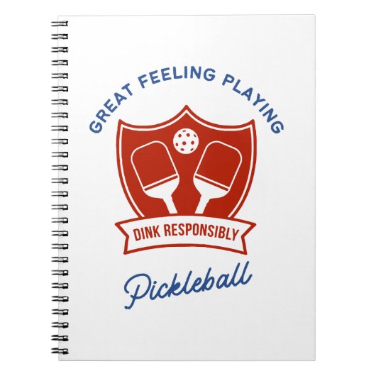Pickleball cool ontwerp om te draag notitieboek (Voorkant)