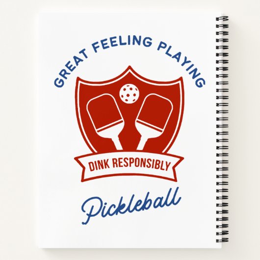 Pickleball cool ontwerp om te draag notitieboek (Achterkant)