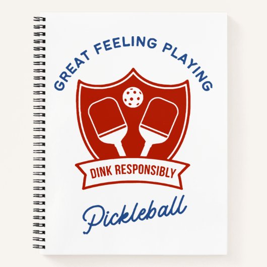 Pickleball cool ontwerp om te draag notitieboek (Voorkant)