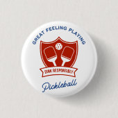 Pickleball cool ontwerp om te draag ronde button 3,2 cm (Voorkant)