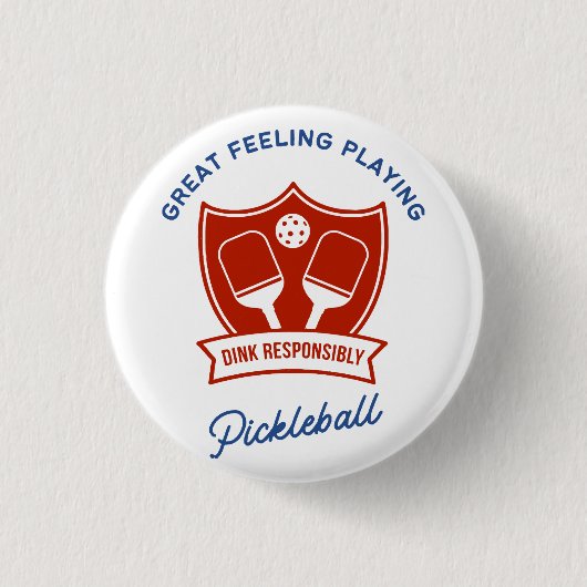 Pickleball cool ontwerp om te draag ronde button 3,2 cm (Voorkant)