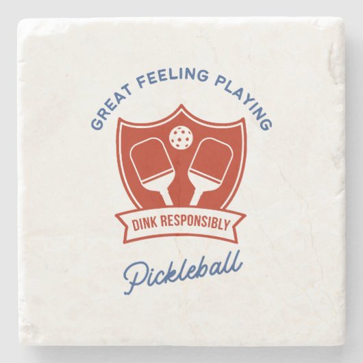 Pickleball cool ontwerp om te draag stenen onderzetter (Voorkant)
