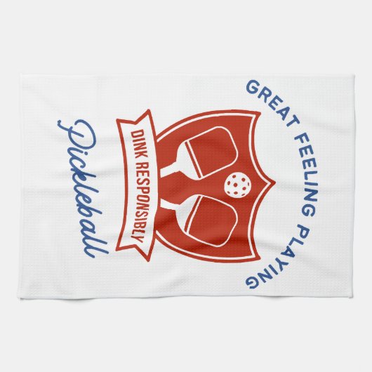 Pickleball cool ontwerp om te draag theedoek (Horizontaal)