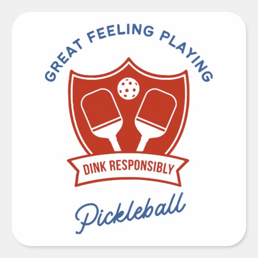 Pickleball cool ontwerp om te draag vierkante sticker (Voorkant)