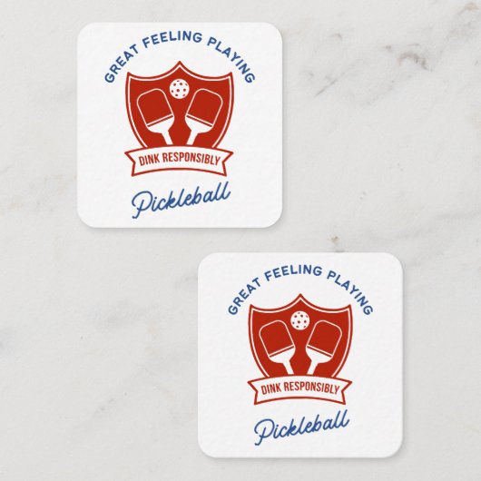 Pickleball cool ontwerp om te draag vierkante visitekaartje (Voorkant / Achterkant)