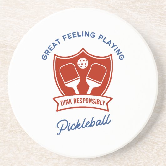 Pickleball cool ontwerp om te draag zandsteen onderzetter (Voorkant)
