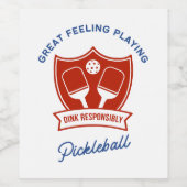 Pickleball cool ontwerp om te dragen wijn etiket (Enkel label)