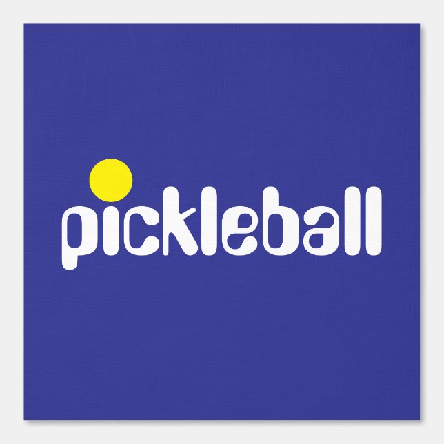PICKLEBALL Cool Wit Geel Tekst op Royal Blue Behang (Voorkant)