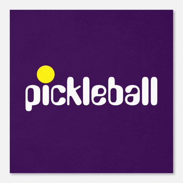 PICKLEBALL Cool Wit Gele Tekst Op Paars Behang (Voorkant)
