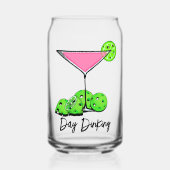 Pickleball Cosmo Cocktail Dag Dinking Blikvorm Glas (Voorkant)