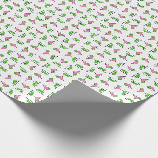 Pickleball Cosmo Cocktail Dinks & Drinks White Cadeaupapier (Hoek)