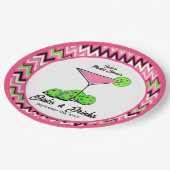 Pickleball Cosmo Dinks & Drinks Roze Argyle Papieren Bordje (Gekanteld)