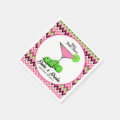 Pickleball Cosmo Dinks & Drinks Roze Argyle Servet (Hoek)