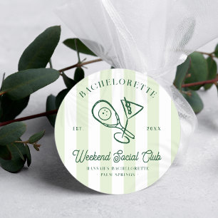 Pickleball Country Club   Meisjesuitje  Ronde Sticker