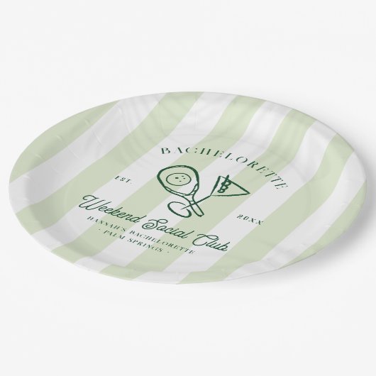 Pickleball Country Club | vrijgezellen Papieren Bordje (Gekanteld)