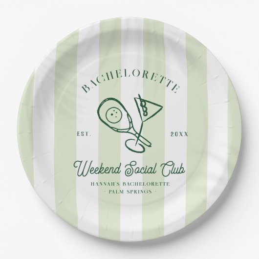 Pickleball Country Club | vrijgezellen Papieren Bordje (Voorkant)